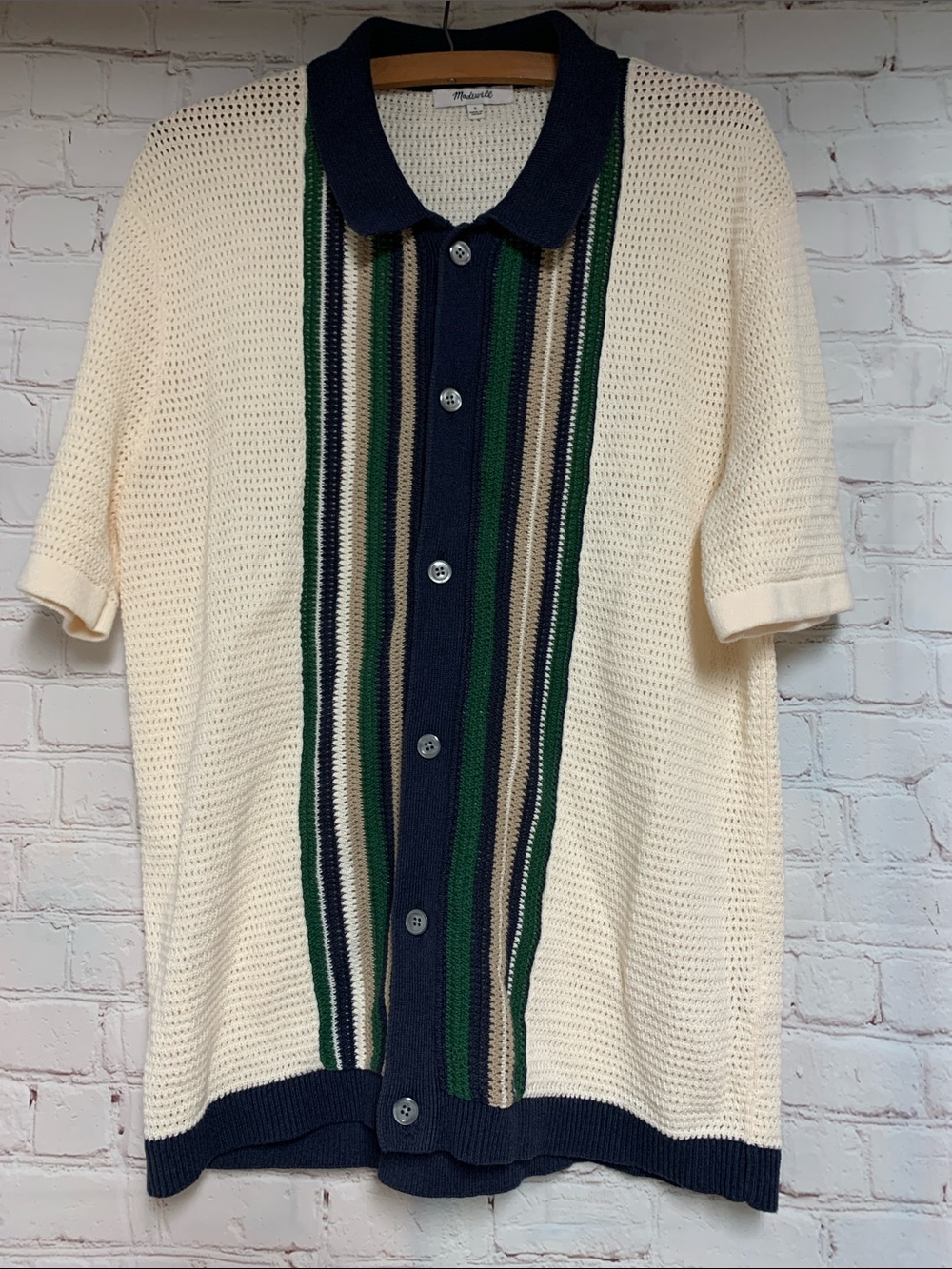 Madewell Open-Weave Retro Knit Cardigan - Cream Size S 42” - Picture 2 of 6